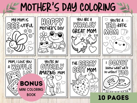 Mother's Day Coloring, Coloring Gift for Mom, Mothers Day Activity, DIY Mothers Day Gift, Preschool Coloring Activity, Kids Coloring for Mom
