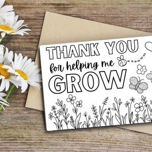 Teacher Appreciation Thank You, Teacher Coloring Card, Coloring Teacher ...