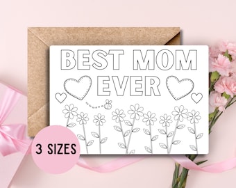 Cartão para colorir do Dia das Mães, Atividade para o Dia das Mães, Cartão para imprimir para a mamãe, Cartão para colorir infantil, Desenho para colorir do Dia das Mães, Melhor Mãe do Mundo