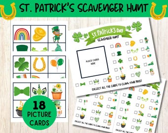 St. Patrick's Day-speurtocht, indoor-speurtocht, St. Patrick's Day-kinderactiviteit, indoor-speurtocht voor kinderen, St. Patrick's-schattenjacht