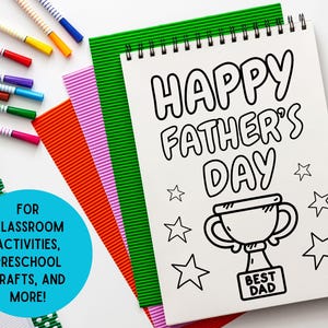 Father's Day Coloring, Coloring Gift for Dad, Preschool Father's Day Craft, Father's Day Activity, DIY Gift for Dad, Father's Day Puns image 6