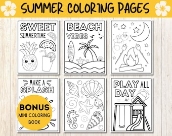 Summer Coloring Pages, Summer Seasonal Coloring, Summer Vacation Coloring, Beach Coloring, Toddler Summer Coloring, Summer Coloring Book