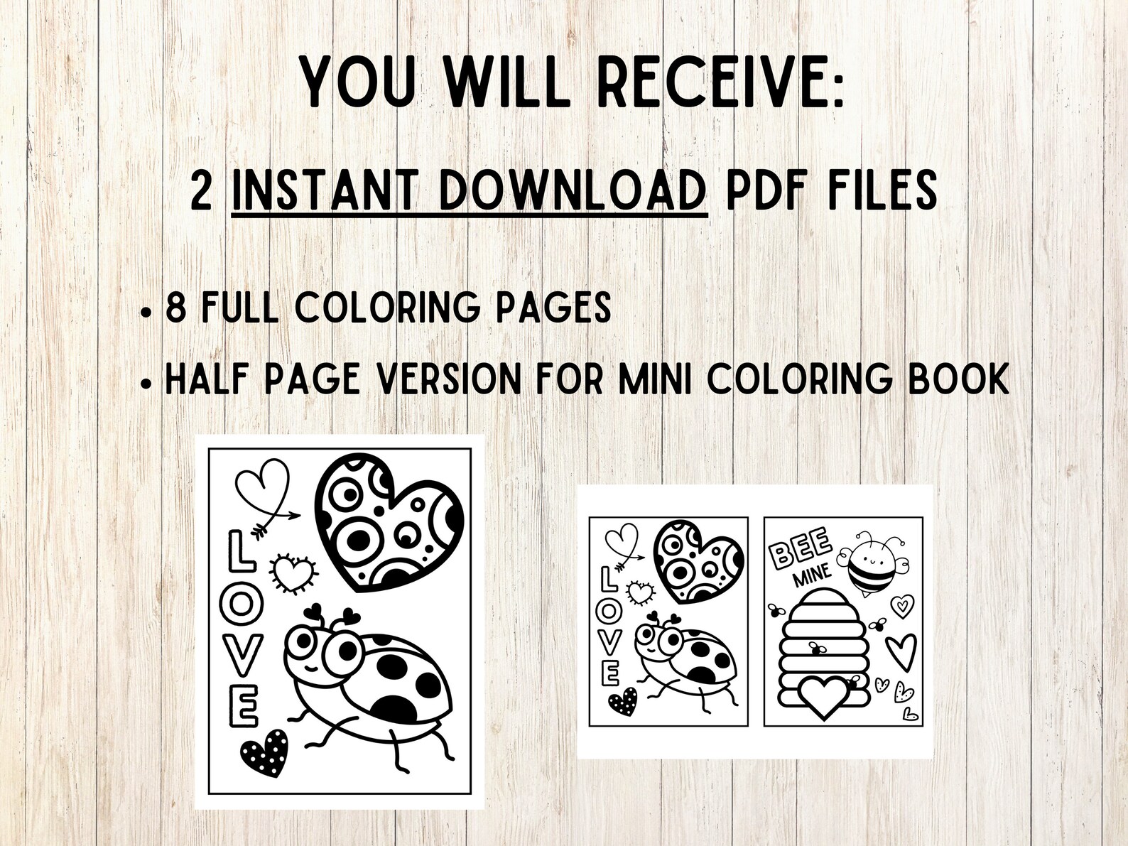 Love Bug Valentine Coloring Pages, Printable Coloring for Kids