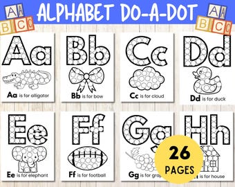 Alphabet Do A Dot, Dot Marker Letters, Toddler Fine Motor Activity, Montessori Letter Practice, Alphabet Worksheets, Preschool Fine Motor