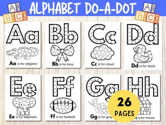 Alphabet Do A Dot, Dot Marker Letters, Toddler Fine Motor Activity, Montessori Letter Practice, Alphabet Worksheets, Preschool Fine Motor