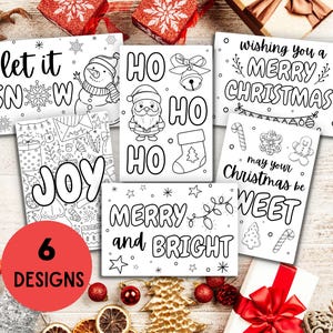 Tarjetas para colorear navideñas, regalo para colorear en Navidad, manualidad navideña para preescolares, actividad navideña Montessori, tarjetas para colorear de invierno