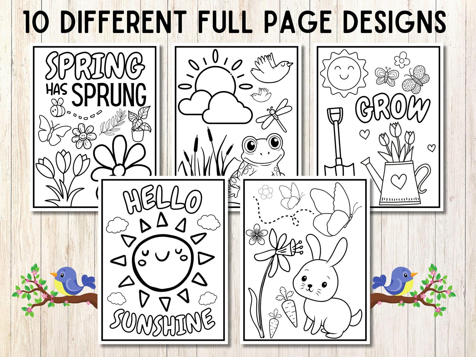Spring Coloring Pages, Springtime Coloring, Spring Preschool Activity ...