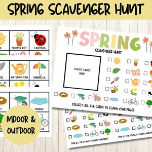 Búsqueda del tesoro de primavera, Búsqueda del tesoro en interiores, Juego de búsqueda del tesoro, Búsqueda del tesoro para niños, Actividad de naturaleza para niños pequeños, Actividad de primavera para niños