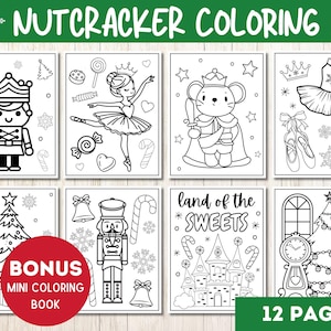 Nutcracker Coloring Pages, Nutcracker Activity, Ballet Coloring, Christmas Coloring Sheets, Holiday Coloring Gift, Gift for Ballet Dancer