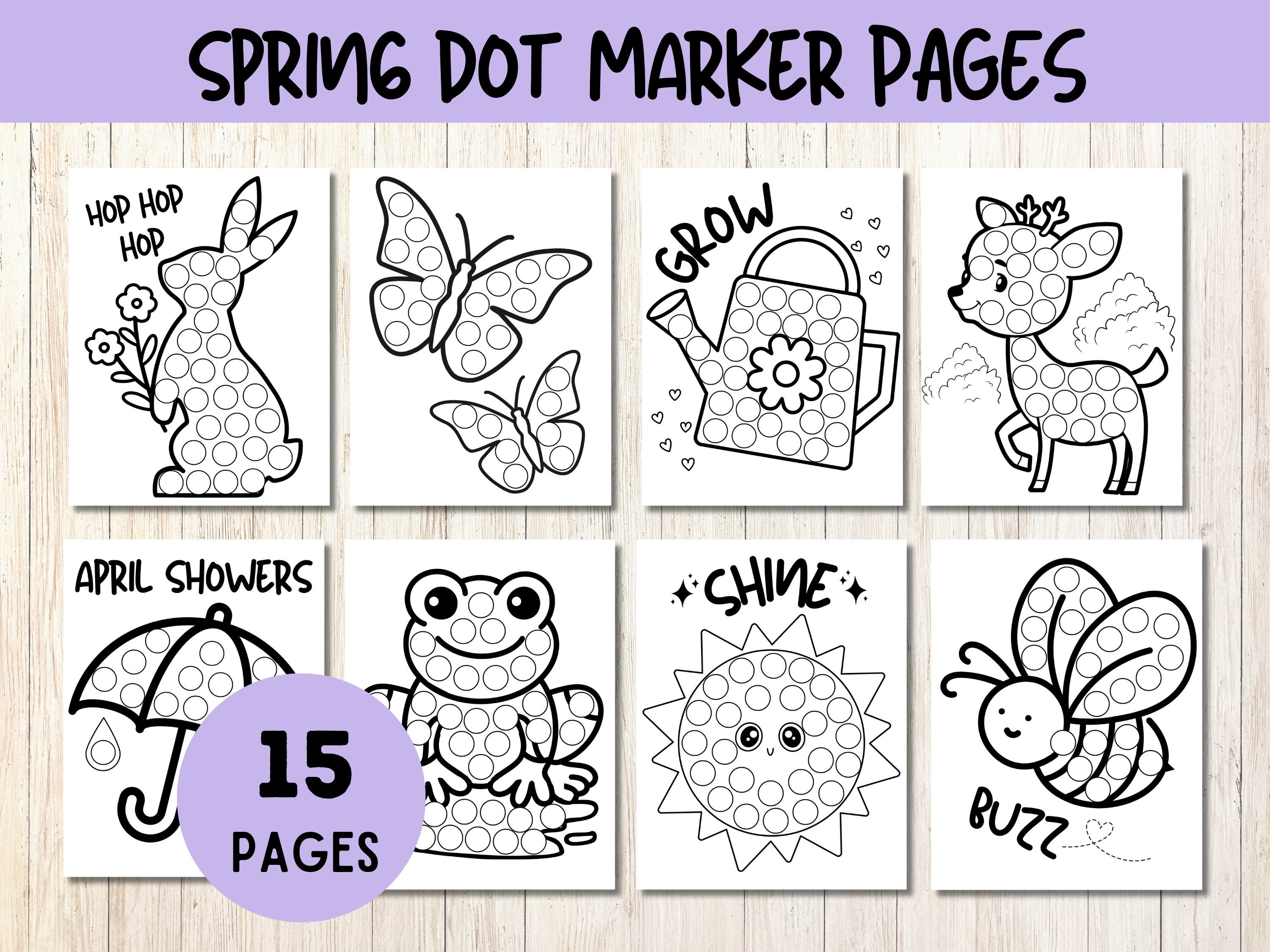 Spring Dot Marker Printable, Spring Coloring, Do a Dot Coloring ...