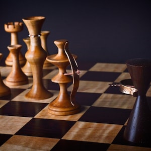 Shalako&#39;s Curly Maple and African Wenge CHESS SET.  Special Order. Gift Certificate for Completed Item incl. (Allow 2-4 months for delivery)