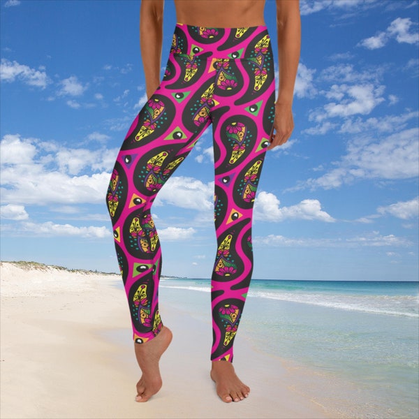 Funky High Waist Fashion Yoga Leggings, Pants | Full Length | Super Comfortable | Unique Active Wear | Boho chic | Hippie | Punk | Festival