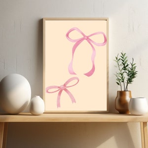 Pink Coquette Bows Wall Art Prints - Digital Wall Art Download