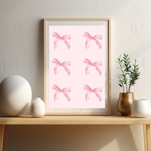 Coquette Bows Digital Wall Art - Instant Download - 18x24 Inches - Chic Decor Print