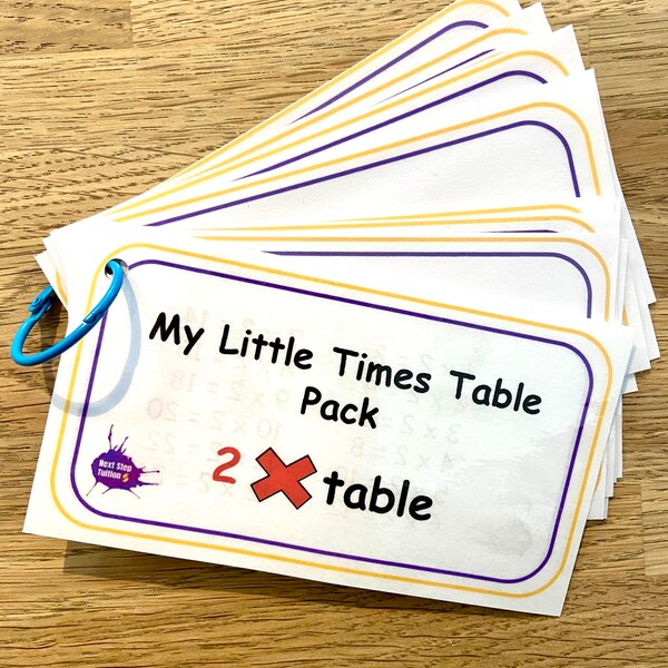 My Little 2 Times Table Flashcards Pack