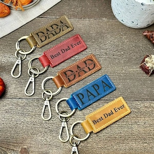 DAD KEYCHAIN, Personalized Dad Keychain, New Dad Gift, Engraved Dad Keychain, Fathers Day Keychain, First Fathers Day, GIFT for Dad, Fathers