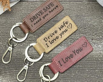 Personalized leather keychain, Custom Keychain, Leather Gift, Unique Gift, Leather keyring, mens gift, coordinate keychain, wife gift, dad