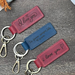 Personalized Leather Keychain, Custom Engraved Bulk Wedding Favors, Bridal Shower Gift