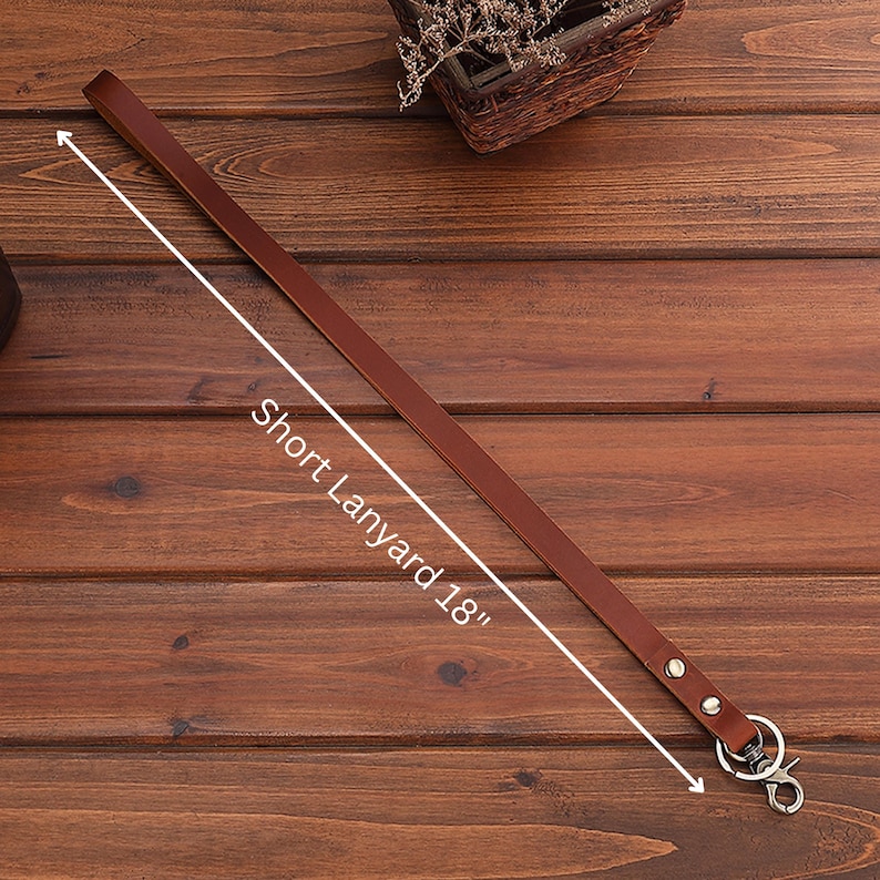 Personalized Leather Lanyard | Custom Engraved ID Badge Holder Keychain ...