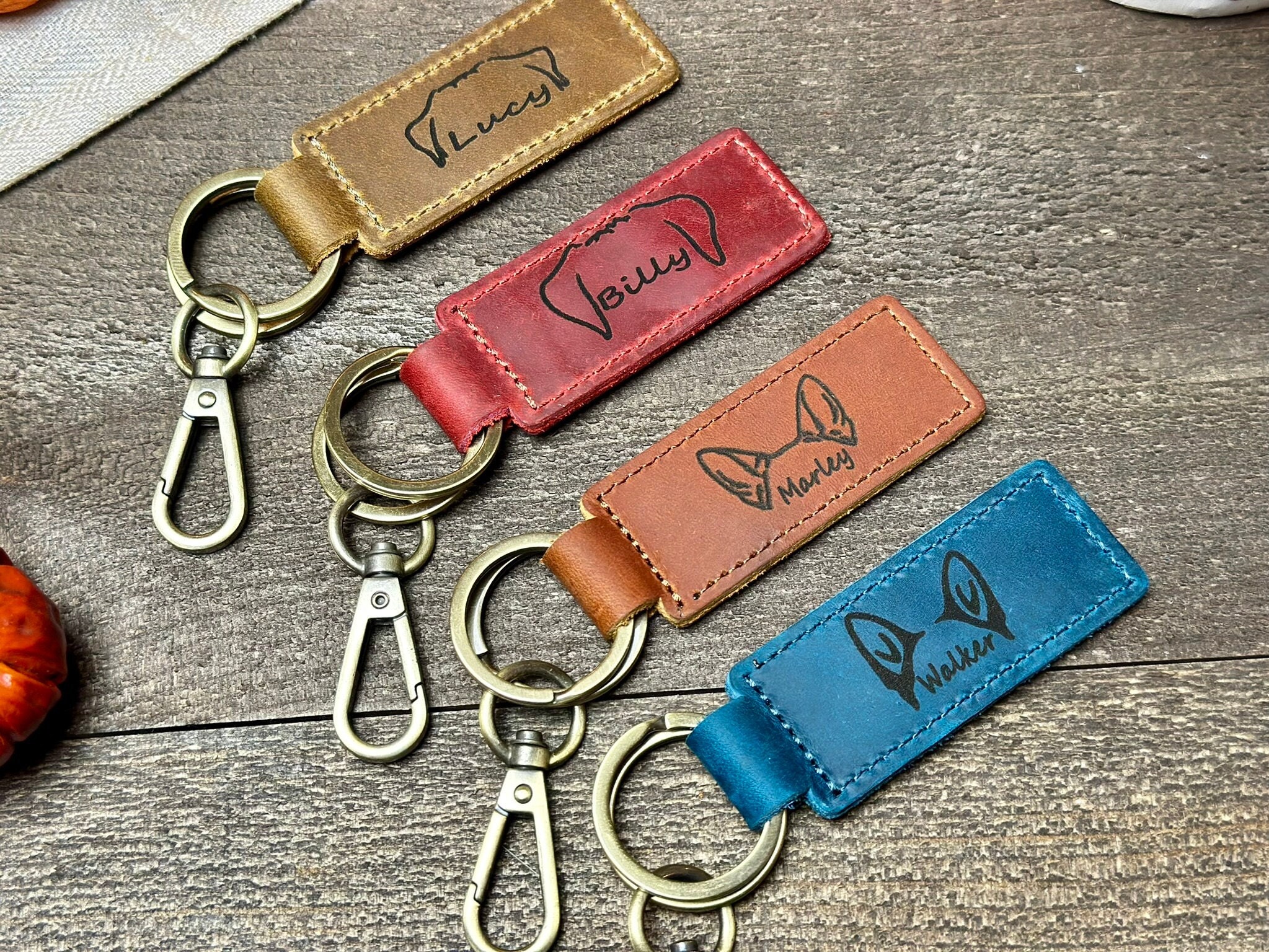 Custom Dog Owner Gift Ideas, Dog Gift, Genuine Leather Keyring, Leather Keychain, Pet Portrait,Dog Owner, Dog Mom, Dog Dad, Custom Pet Photo