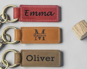 PERSONALIZED GIFT, Leather KEYCHAIN, Coordinates Key Chain, 3rd Anniversary Gift, Gift for Birthday, Keyfob, Best Gift