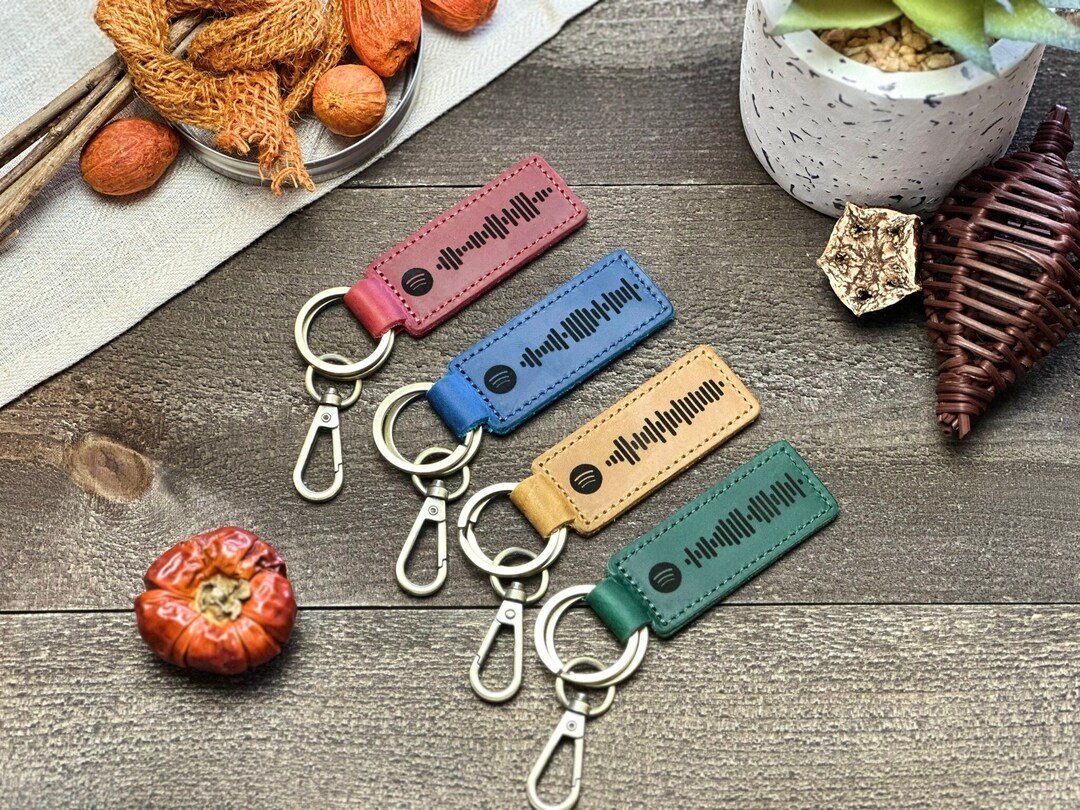 Leather Spotify Code Keychain