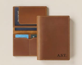 Personalized Leather Passport Holder, Custom Engraved Passport Cover, Mens Travel Wallet, Travel Gift for Him Her, Bridesmaid Gift Idea