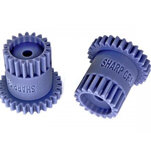May include: Two purple plastic gears with the text "SHARP GF-40" printed on one of the gears.