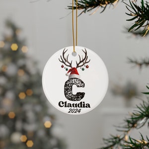 Letter Name Ornament, 2024 Family Ornament, Custom Initial Ornament, Personalized Ornament Name, Family Christmas Ornament, Christmas gift
