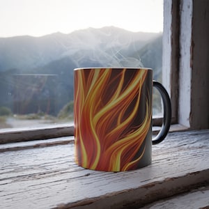 Flames Color Morphing Mug, 11oz, Coffee Mug