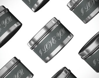 Vela en lata "TE AMO": cera de soja y coco, regalo de aromaterapia