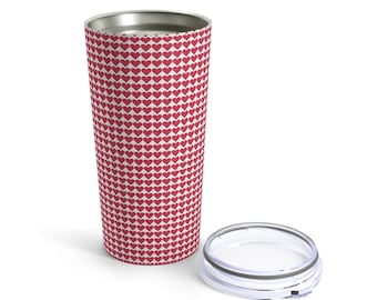 Vaso térmico con diseño de corazones, taza de viaje de acero inoxidable, regalo para el Día de San Valentín (591 ml)