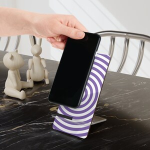 Hypnotic Mobile Display Stand - Stylish Cell Phone Holder for Desk or Nightstand - Unique Smartphone Stand Decor