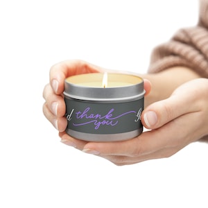 God Thank You Tin Candles, soy wax candles, Gift for her, Mother&#39;s Day, evergreen, fresh coffee, mango coconut, spa retreat, vanilla bean