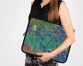 Van Gogh Irises Laptop Sleeve: Water-Resistant Neoprene