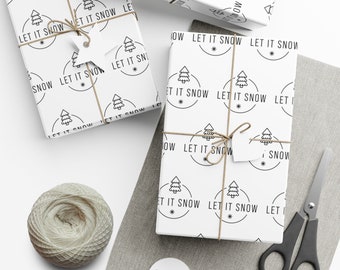 Let It Snow Gift Wrap Papers, Gift for Mom, Gift for Dad, Birthday Wrap Paper, Gift Wrapping Paper