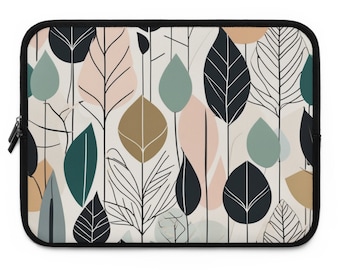 Leaf Print Laptop Sleeve: Neoprene MacBook Case, Water Resistant