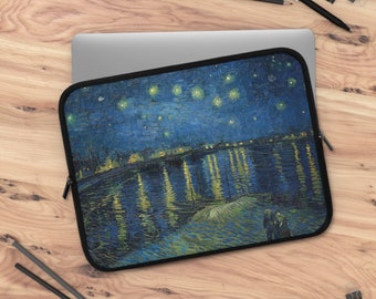 Van Gogh Starry Night Over the Rhone Laptop Sleeve: Water-Resistant Neoprene