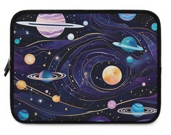 Modern Planets Laptop Sleeve: Water-Resistant Neoprene