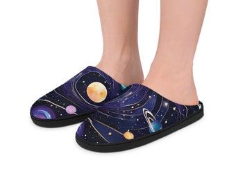 Pantofole da interno Planets: comode pantofole in pile di flanella