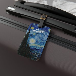 Personalized Starry Night Luggage Tag - Custom Travel Accessory - Unique Gift for Travelers - Christmas Gift