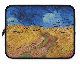 Van Gogh Laptop Sleeve: Wheatfield with Crows, Neoprene, Water-Resistant