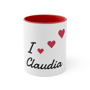 Personalized Coffee Mug, 11oz, Valentine&#39;s Day Gift, I Love You Mug