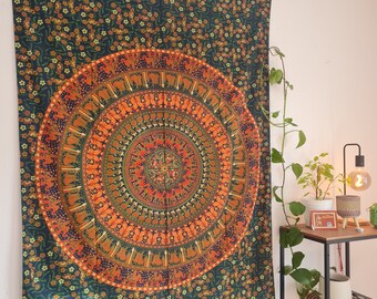 Ayurpark Psychedelic Mandala Hippie Tapestry Indian Wall Hanging (135 x 200 cm)