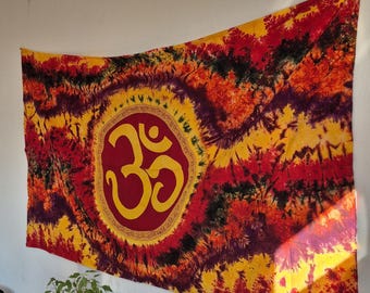 Ayurpark Handmade red OM wall cloth for meditation & yoga | Strong red color for energy and balance