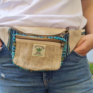 Bauchtasche aus Baumwolle mit 4 Fächern: Brusttasche, Hüfttasche, Crossbody-Tasche, Schultertasche, Reisetasche, Partytasche, Gürteltasche."