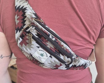 Katoenen heuptas met 4 compartimenten – heuptas, crossbodytas, borsttas, schoudertas, reistas voor dames en heren.