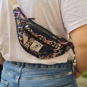 Ayurpark Multicolor Boho hip cotton fanny pack: Flexible 4-in-1 design for travel, parties and more"