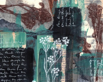 Botanical Poetry - mixed media original art work
