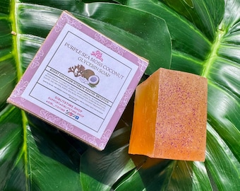 Purple Sea Moss Coconut Soap XL Organic Vegan Moisturizing Bar